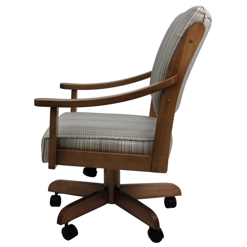 Miriam Swivel Wood Dining Caster Chair, Natural Fun, Light Brown