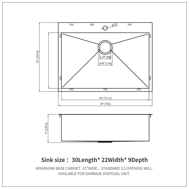 30 Drop In Kitchen Sink - Topmount Gunmetal Black Stainless Steel 18 Gauge Singe Bowl Kitchen Sink Basin