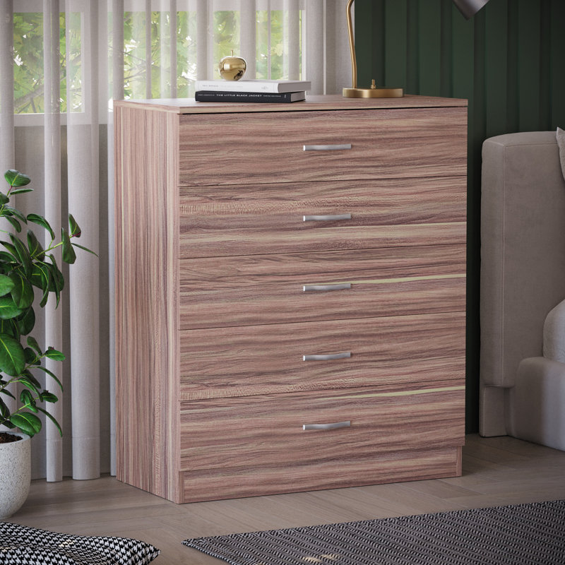 Maybery 5 Drawer 75Cm W Chest, Walnut