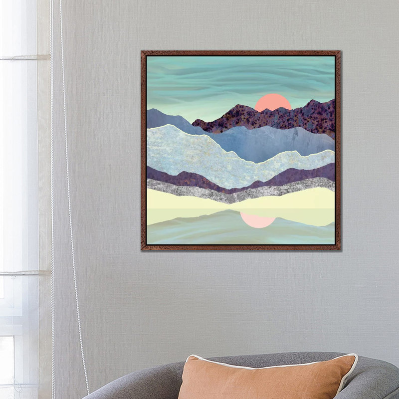 Summer Dawn - Print on Canvas, 66.04 cm H x 66.04 cm W, Classic Brown Wood Framed