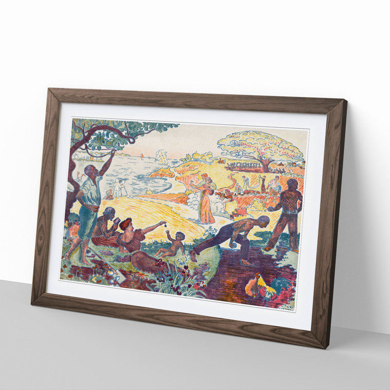 Harmonious Times by Paul Signac - Framed Print, 48cm H x 65cm W x 2cm D, Walnut Framed