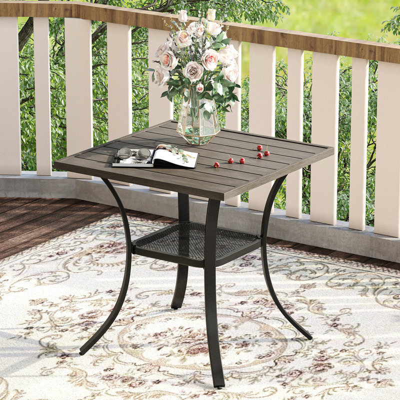 Table de salle à manger d'extérieur carrée L 27,6 po x l 27,6 po Tekeyla, Gris gris