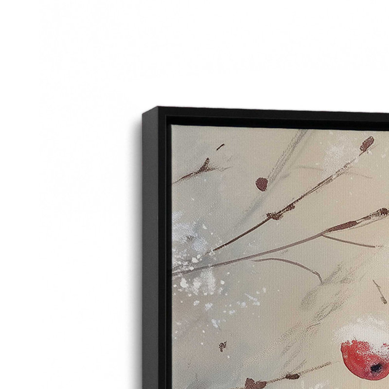 «Two Winter Songbirds», reproduction d'art sur toile, H 18,75 po x l 12,75 po, Noir satiné