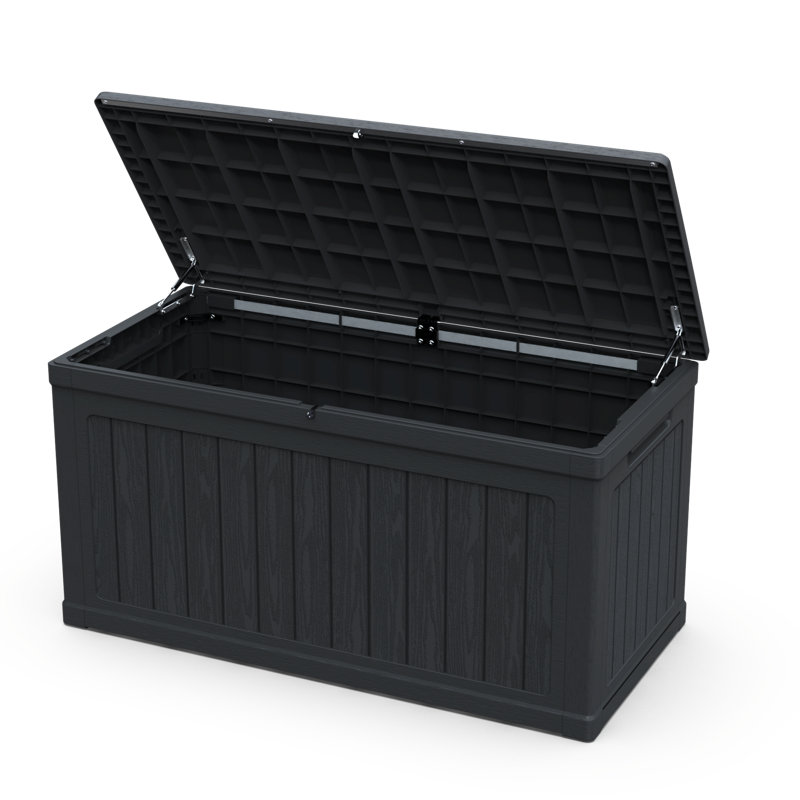 230 Gallon Large Outdoor Lockable Storage Deck Box In Black