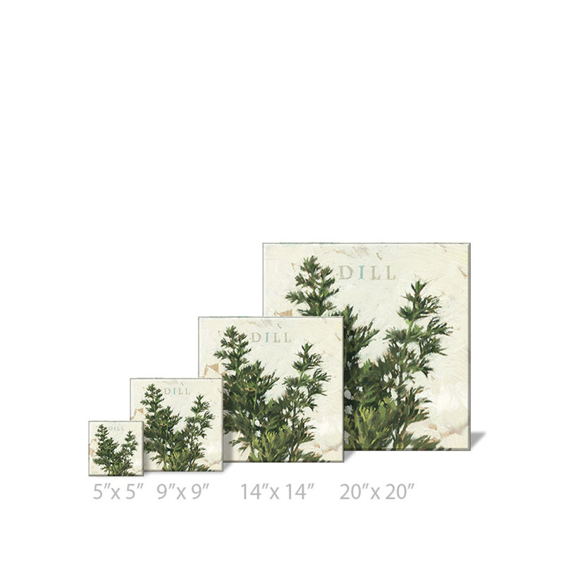 Dill Giclee, art mural, H 9 po x l 9 po x P 1 po