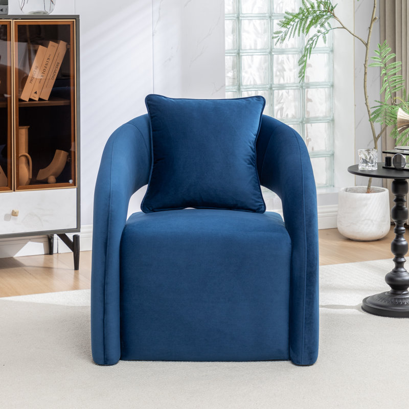 Hijinio Upholstered Armchair, Navy