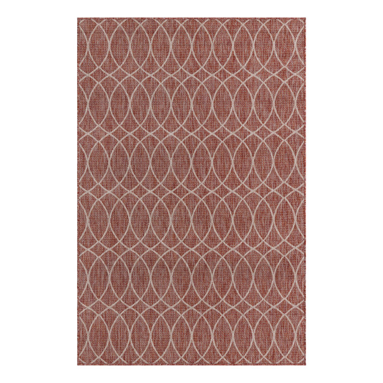 Rust Red Gitter Indoor/Outdoor Trellis Rug