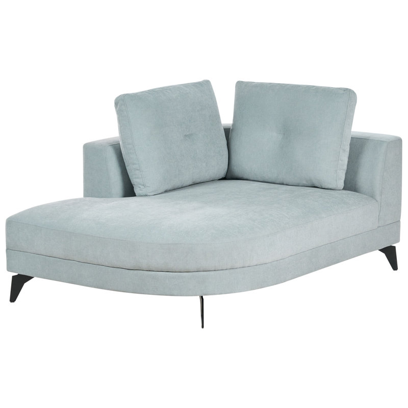 Upholstered Chaise Lounge, Blue, Right Hand Facing