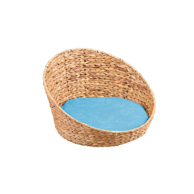 Bolster Pet Bed, Nature/Blue