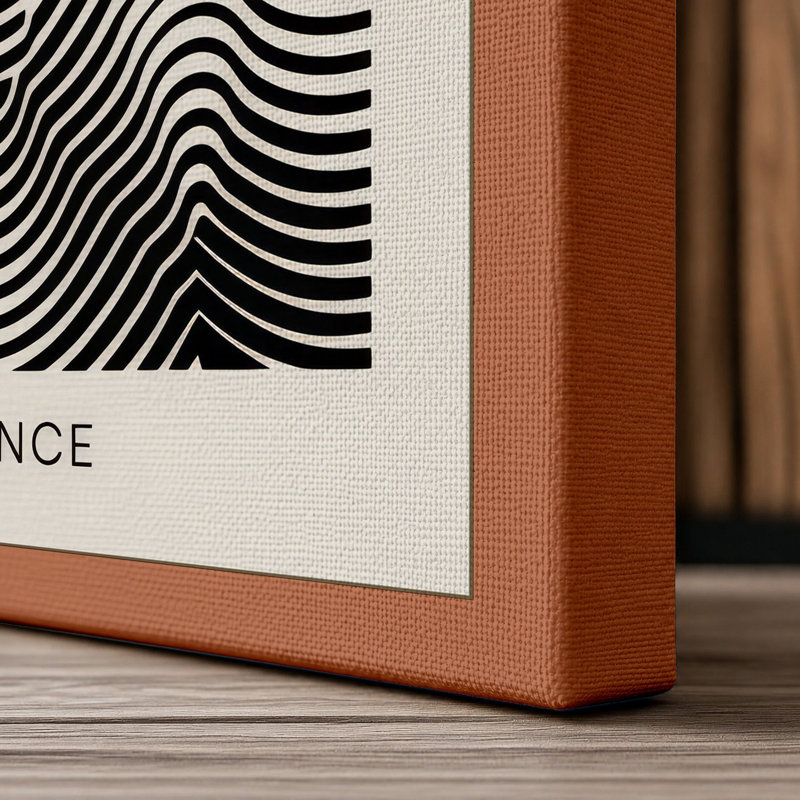 Optical Balance Geometric - Wrapped Canvas, 36x24 - 91.4 x 61.0 cm, Terracotta Border