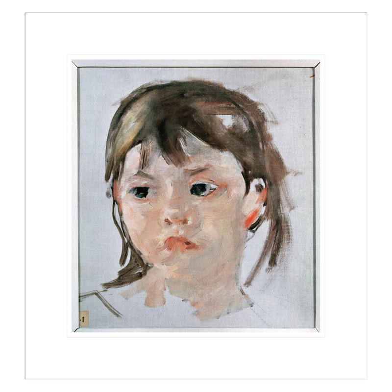 Tête de jeune fille (huile sur toile) par Mary Cassatt, H 18,92 po x l 17,75 po