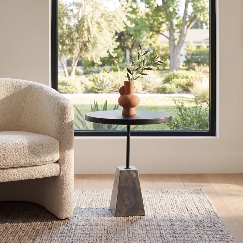 Gerard Solid Wood Pedestal End Table