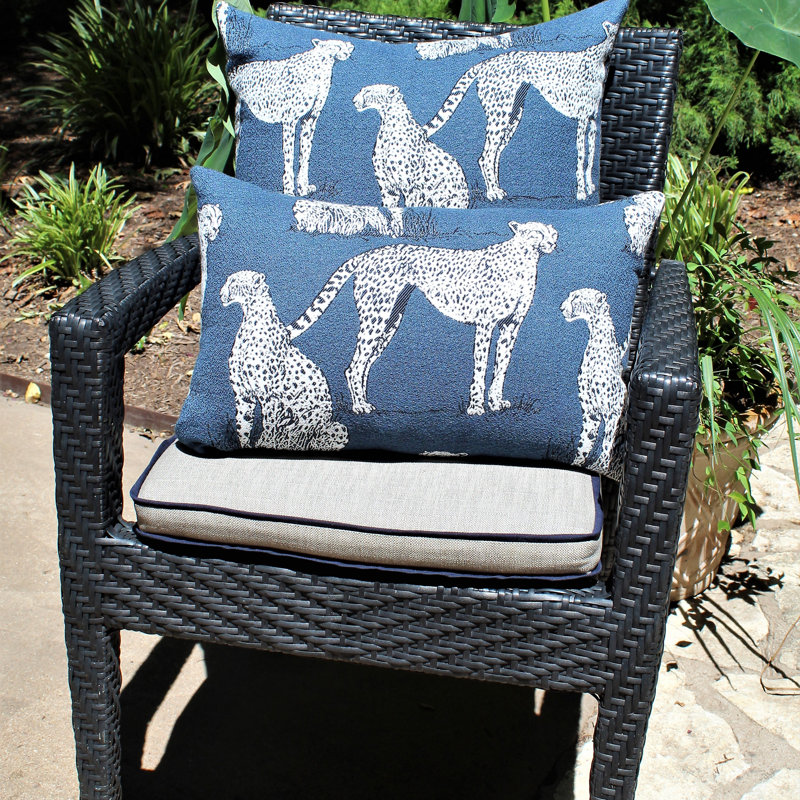 Savannah Square Indoor/Outdoor Pillow Cover & Insert, Indigo