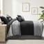 Édredon 7 pièces - Faux suède, très grand, noir, fer à repasser pour un look moelleux, coussins décoratifs en daim très grand, rembourrage, lavable à la machine, élégant-119104829-119104830