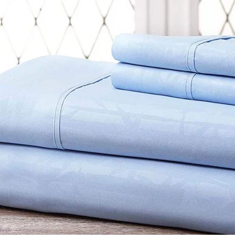 Microfiber Floral Sheet Set, Queen Sheet Set with 2 Pillowcases, Light Purple