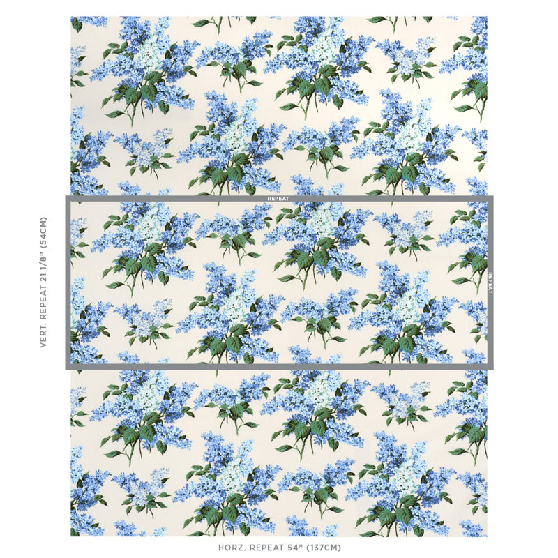 Schumacher x Johnson Hartig Proust'S Lilacs Fabric, Blue