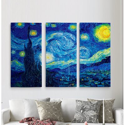 A Premium 'Starry Night' by Vincent Van Gogh Painting Multi-Piece Image on Canvas -  Vault W Artwork, 0E6F6F6DC2B2443587989E1335F98ABD