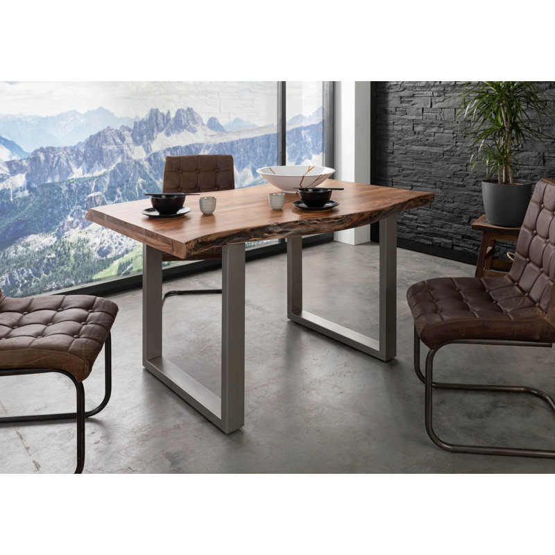 Dining Table, Natural, Silver, H76 x L140 x W90cm