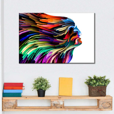 Portrait Portrait Vibrant Profile Colors, reproduction sur toile