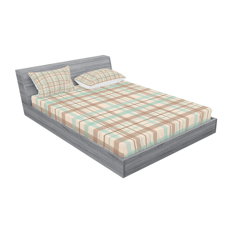 Ensemble de draps à damier écossais, Ensemble de draps pour lit double avec un drap-hou