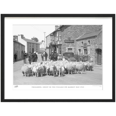 Tregaron, Sheep in the Village on Market Day 1933 1 Piece Single Picture Frame Wall Art