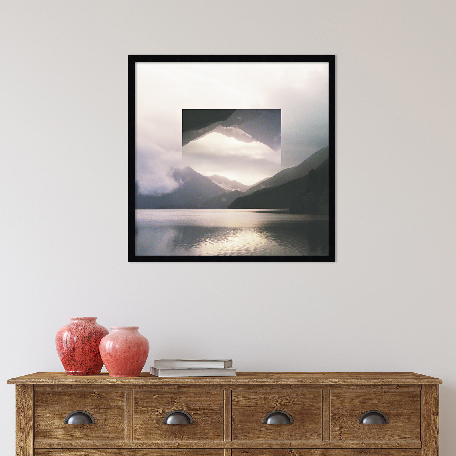 Reflected Landscape II Photo Print, Black, 25" H x 25" W x 1" D