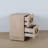 Lulu Light Oak 2-Drawer Nightstand with Black Faux Marble Handles – Fluted Base Modern Accent Table