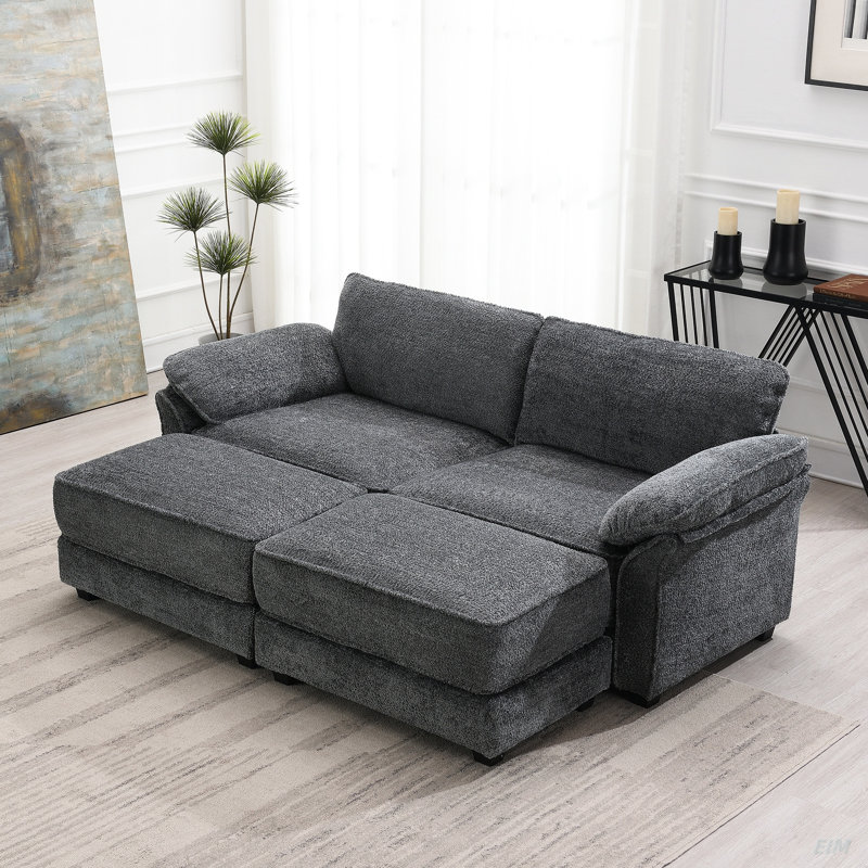Canapé-lit modulaire convertible Free Combination, Chenille grise