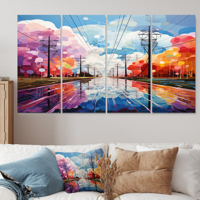 Lancaster - Road Wall Art Canvas 4 Piece