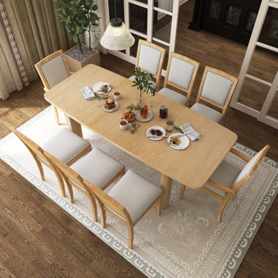 9-Piece Extendable Wood Top Dining Table Set by Red Barrel Studio