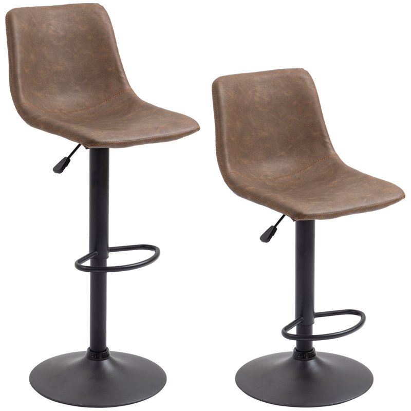 Tabouret pivotant à hauteur réglable, Brun