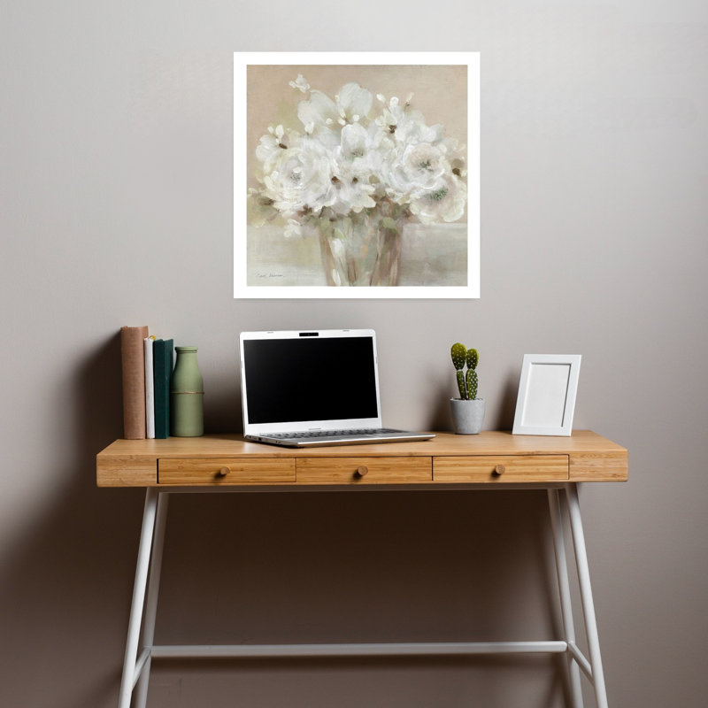 Art mural Tender White Blooms I, H 18 po x l 18 po