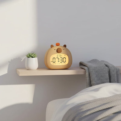 Digital Electric Alarm Tabletop Clock Brown