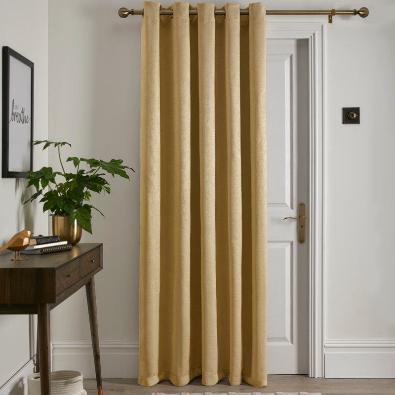 Strata Semi Sheer Curtains, Ochre