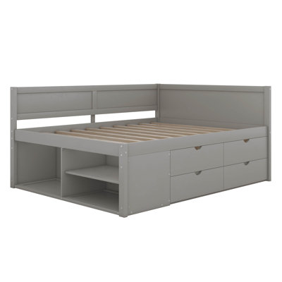 Elsi 4 Drawers Corner Daybed with Storage Shelves