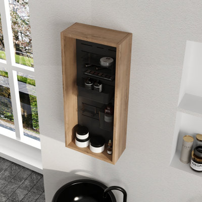 Armoire de rangement murale Norvyn de 30 cm avec panneau arrière perforé et 4 accessoires en plastique dépoli