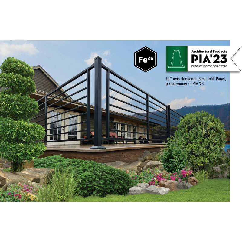Fe26 Black Steel 34" H x 6' W Railing Level Panel