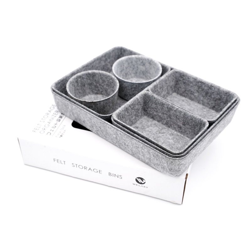 2.4'' H x 7.9'' W x 10.8'' D Organizer Set, Charcoal