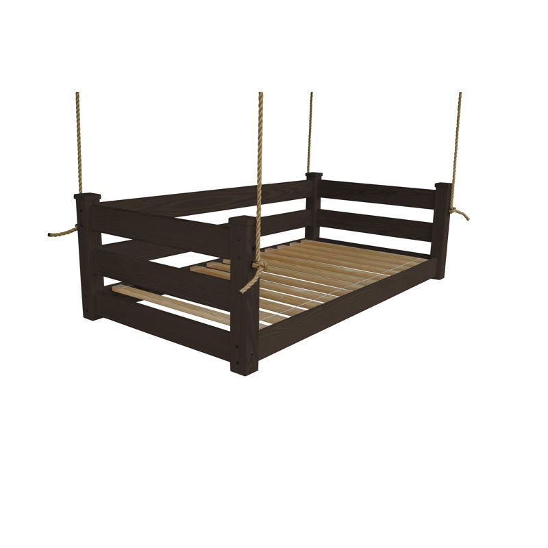 Lit de jour Devell, Simple, Teinté tabac brun