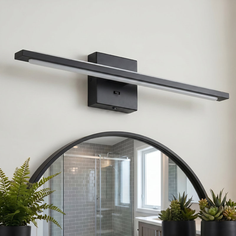 Modern Black LED Wall Sconce With Dimmable, Black