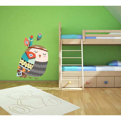 Tribal Owl Wall Decal – Colorful Removable Vinyl Sticker For Kids’ Room, Nursery, Or Playroom GD501
