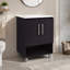 Meuble-lavabo, 2 portes, 4 tablettes, wengé noir