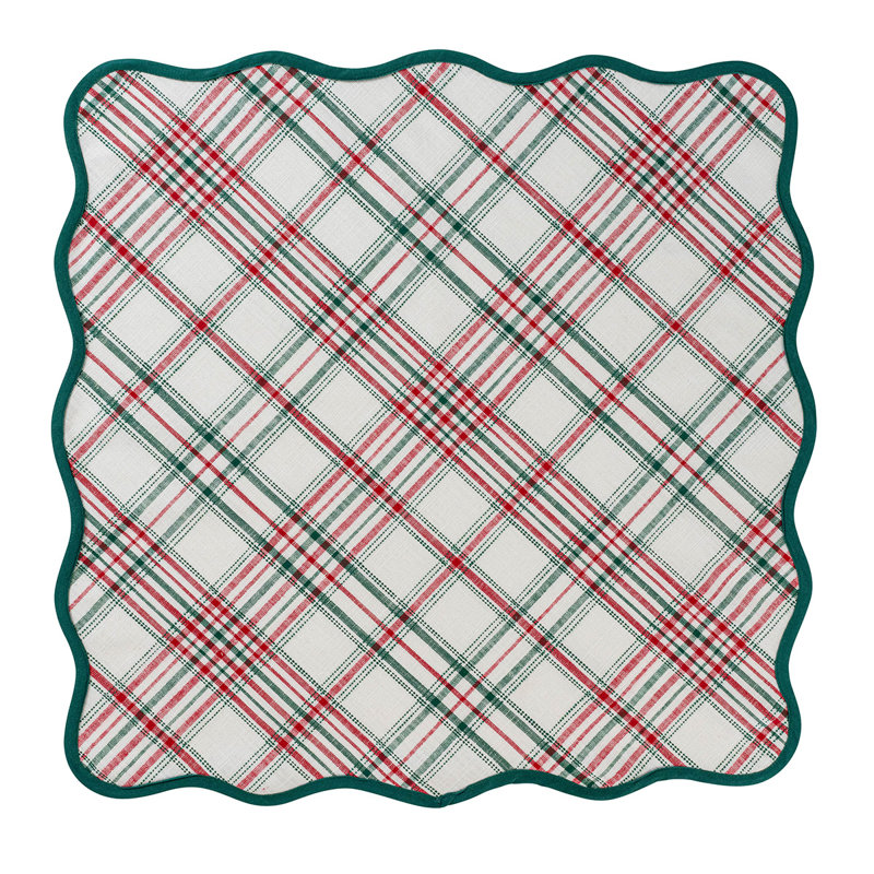 Merry Tartan Napkin, Green/White/Red