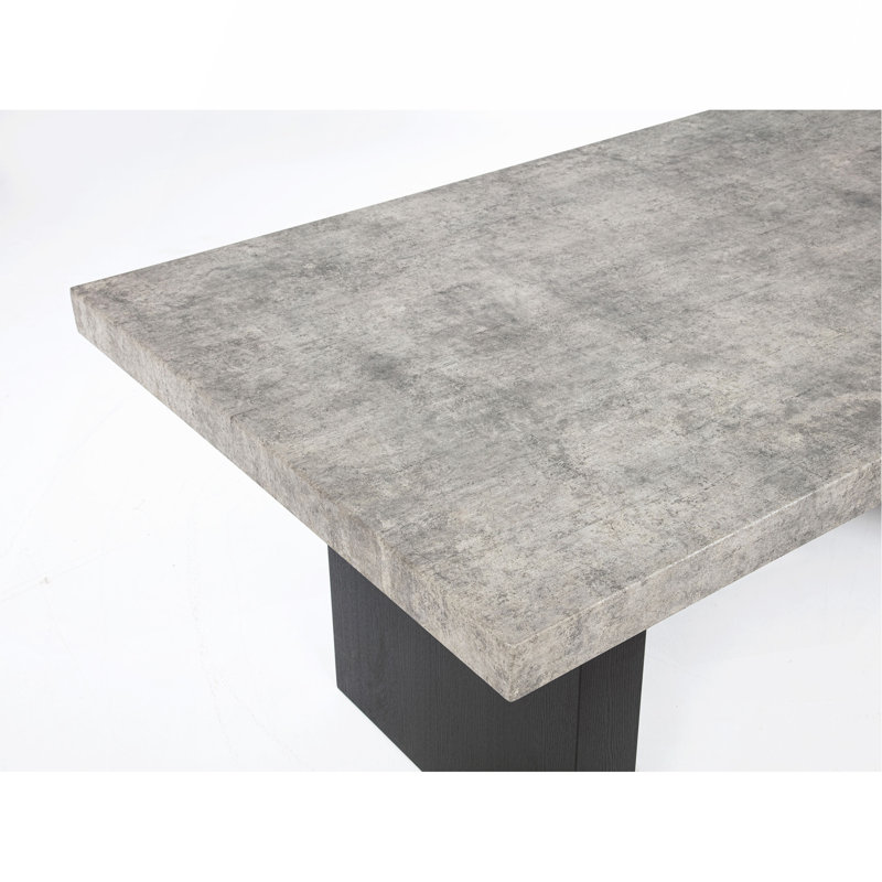 Ensemble de salle à manger 5 pièces, rectangulaire, en bois gris, rembourré, meubles de salle à manger