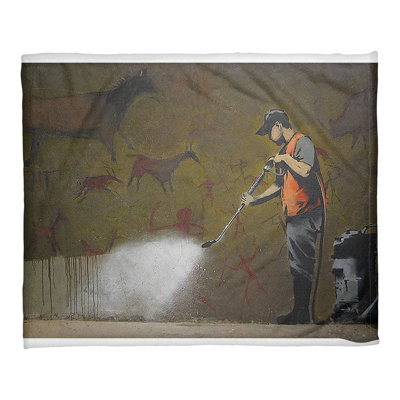 Banksy Sewn Throw Blanket
