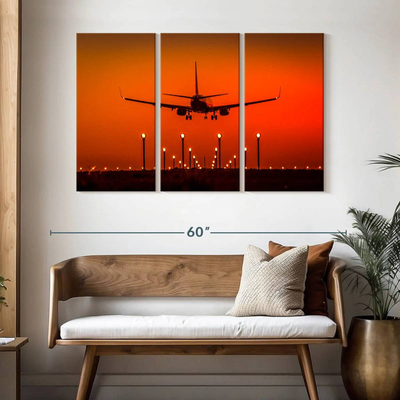 Mehar Landing Private Jet, 32" H x 50" W