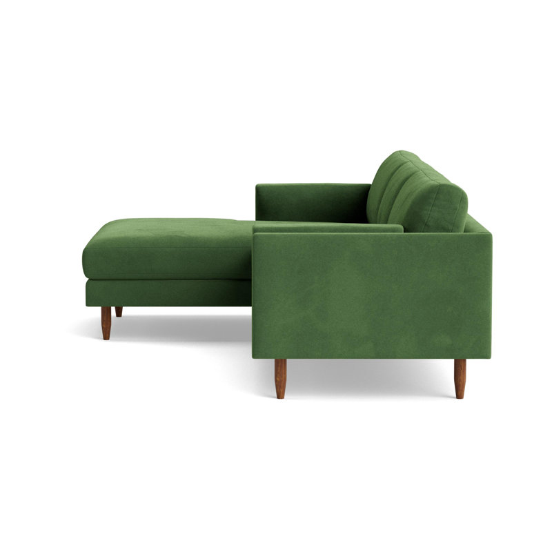 Skinny Fat Chaise Sectional, Left Hand Facing, Performance Velvet - Ivy