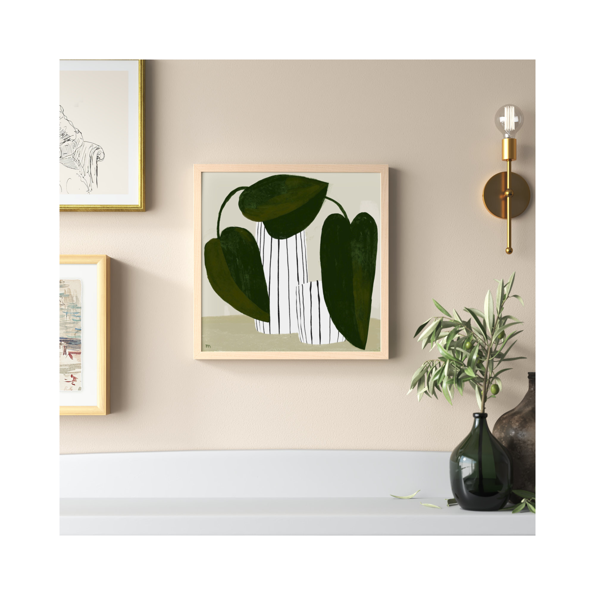 Striped Vases by StudioM, 16" H x 16" W x 1.25" D, Maple