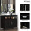 Armoire de cuisine moderne en noir avec grande capacité de rangement pour tablette ouverte et poids total de 132 lb