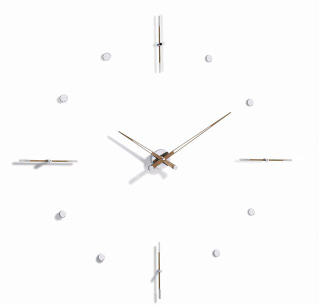 Mixto Analog Wall Clock, Natural Walnut, Large